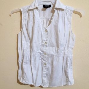 Women/Children's Button Down White Vest Top